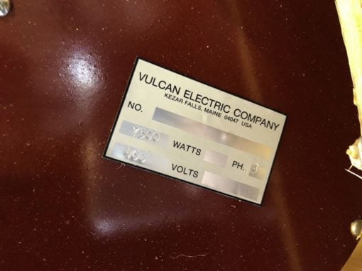NEW VULCAN ELECTRIC COMPANY IMERSION HEATER ELEMENT, 7500 WATTS, 3 PHASE, 460V 4