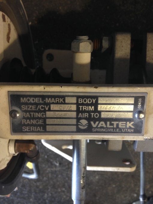 VALTEK MODEL-MARK 2 CONTROL VALVE 2