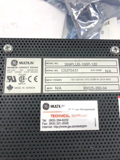 REFURBISHED GE MULTILIN 269 PLUS MOTOR MANAGEMENT RELAY 269PLUS-100P-120 (B340) 2