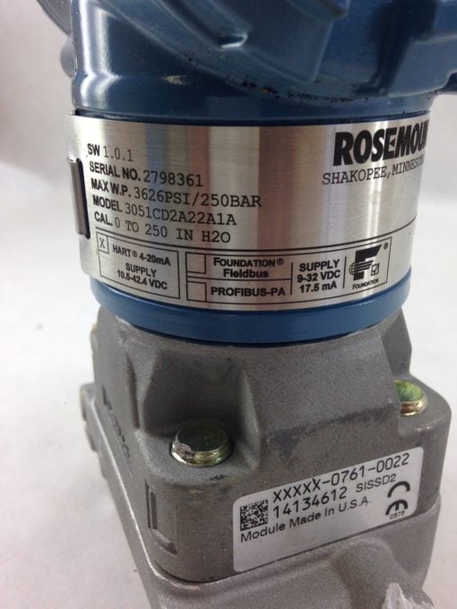 ROSEMOUNT 3051CD2A22A1A DIFFERENTIAL PRESSURE TRANSMITTER (B448) 2