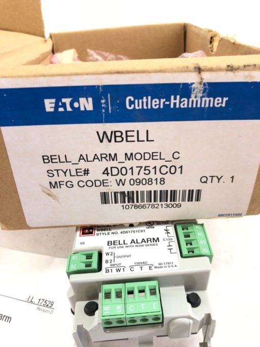 NEW IN BOX CUTLER HAMMER WBELL 4D01751C01 BELL ALARM MODEL C, FAST SHIP! (H64) 2