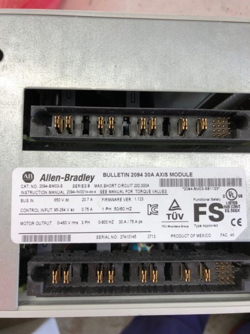 FOR PARTS ALLEN BRADLEY 2094-BM03-S SERIES B 30 AMP MODULE SERVO CONTROLLER 2