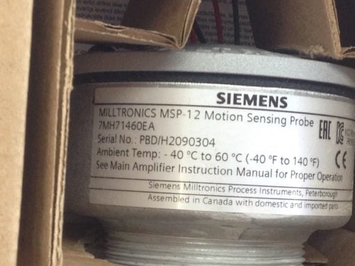 SIEMENS MILLTRONICS MSP-12 MOTION SENSING PROBE & DVD (B450) 2