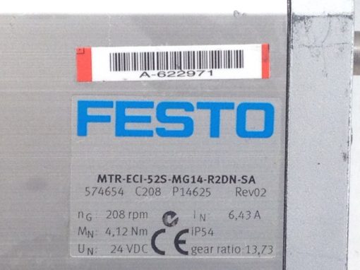FESTO MTR-ECI-52S-MG14-R2DN-SA COMPACT INTEGRATED SERVO MOTOR 208RPM (B450) 2